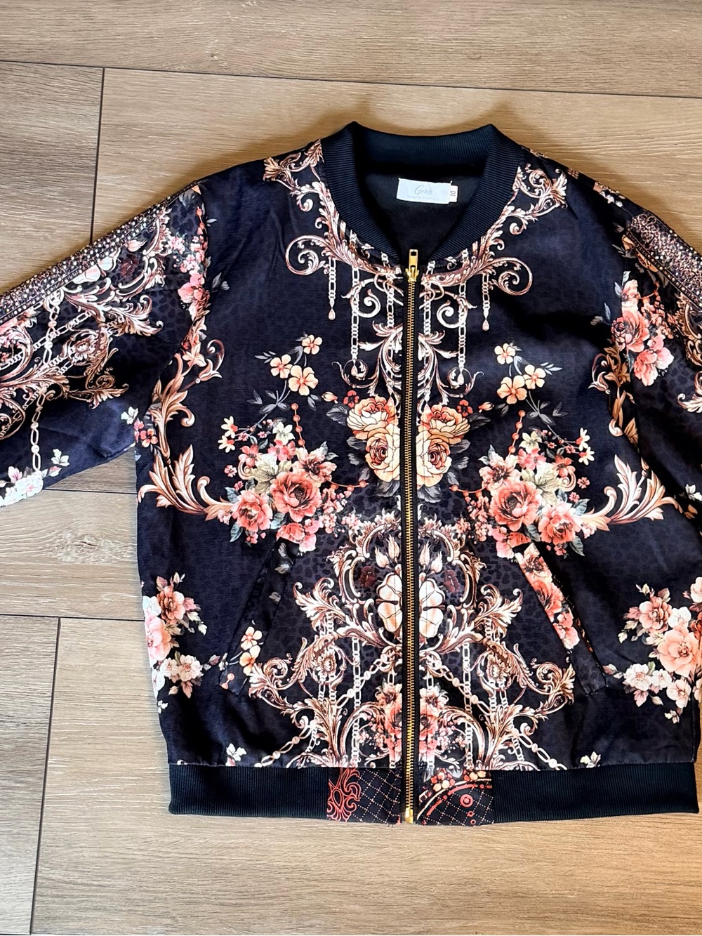 GEMS Australia embellished bomber jacket, size 10
